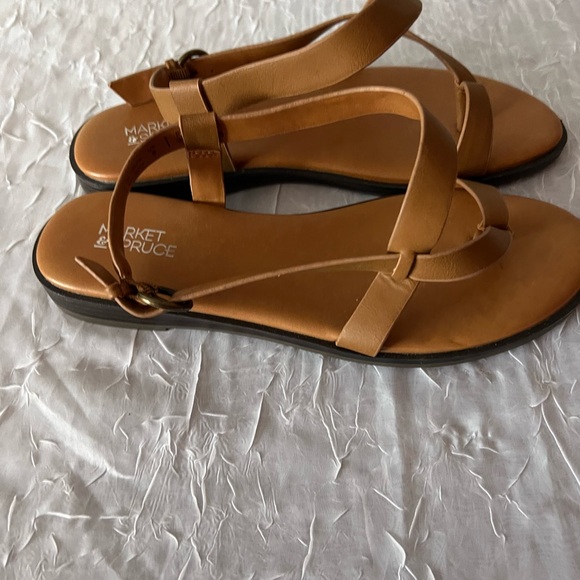 Market & Spruce Women's Brown Strappy Sandals size 8 - Picture 2 of 7